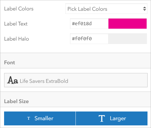Label properties Label properties