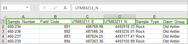 Update Rock column names Update Rock column names