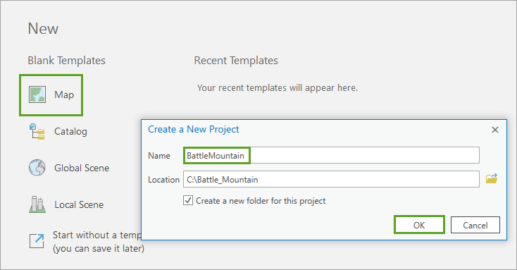 Create a new project Create a new project