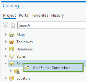 Add folder connection Add folder connection
