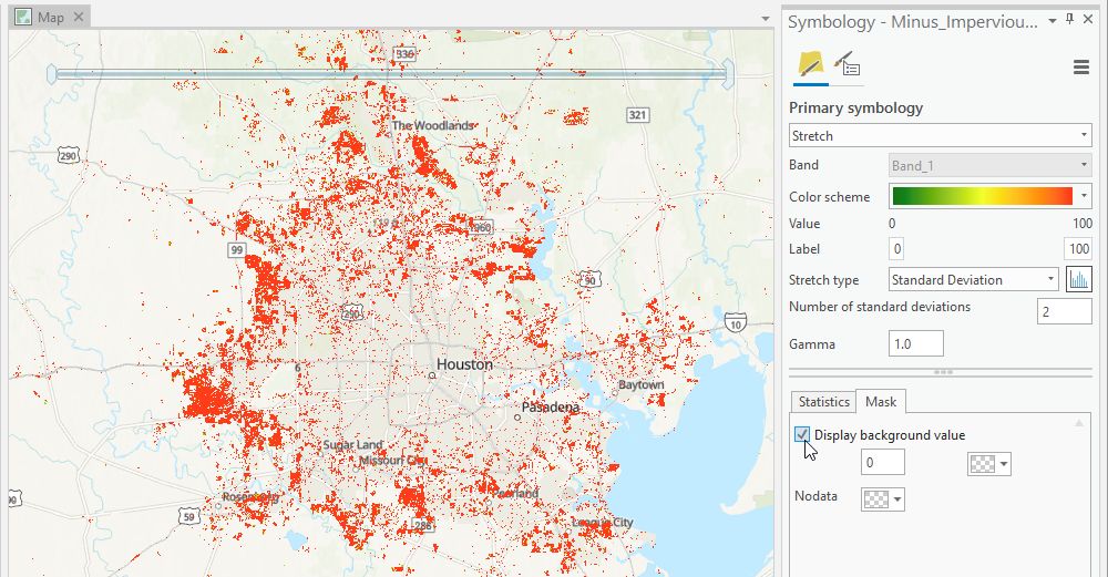 Displaying Only Areas That Changed Between 2001 and 2016