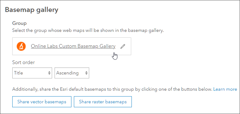 Set group for basemap gallery