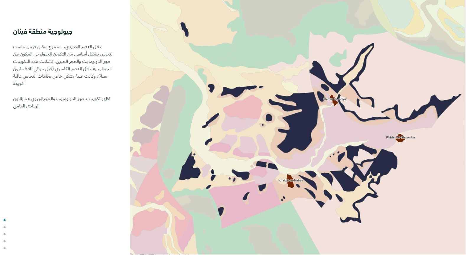 The History of Copper story map in Arabic.