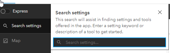 Search for settings option