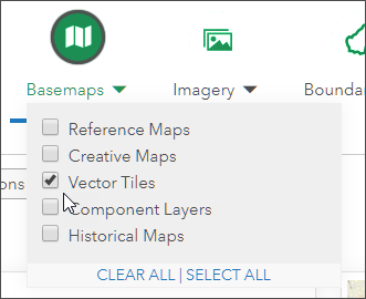 Vector Tiles selection