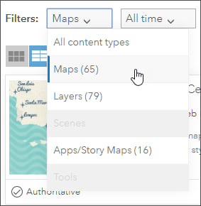 Maps filter