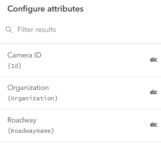 configure attributes panel