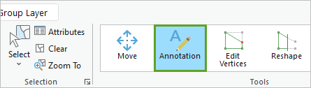 Annotation button on the ribbon