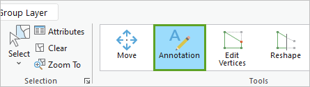Annotation button on the ribbon Annotation button on the ribbon