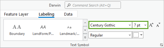 Font set to Century Gothic 7 on the ribbon Font set to Century Gothic 7 on the ribbon