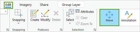 Move button on the ribbon Move button on the ribbon