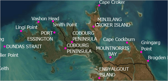 Coastal feature labels in proper case