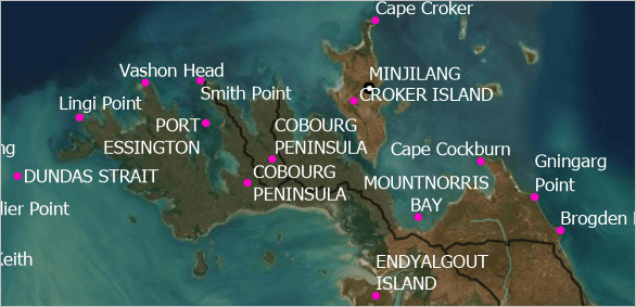 Coastal feature labels in proper case Coastal feature labels in proper case