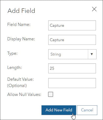 Add Field dialog box