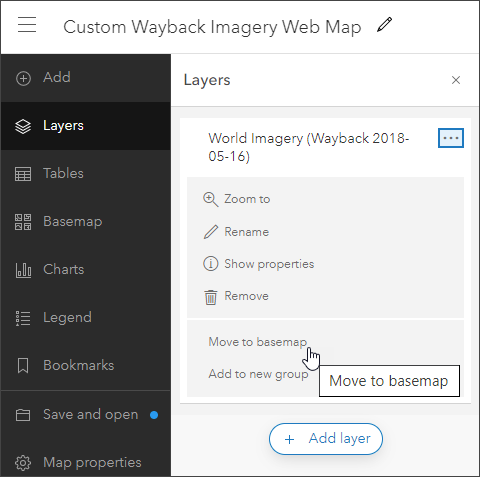 Move layer to basemap