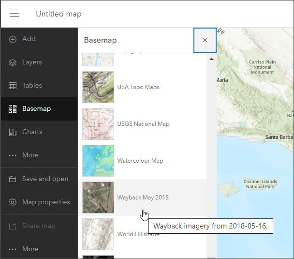 Wayback basemap