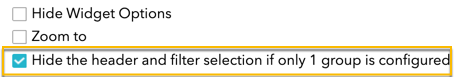 Hide header text and filter selection