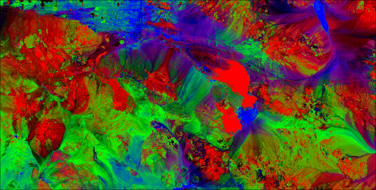 Unmixing results southeast of Barstow, CA Unmixing results southeast of Barstow, CA