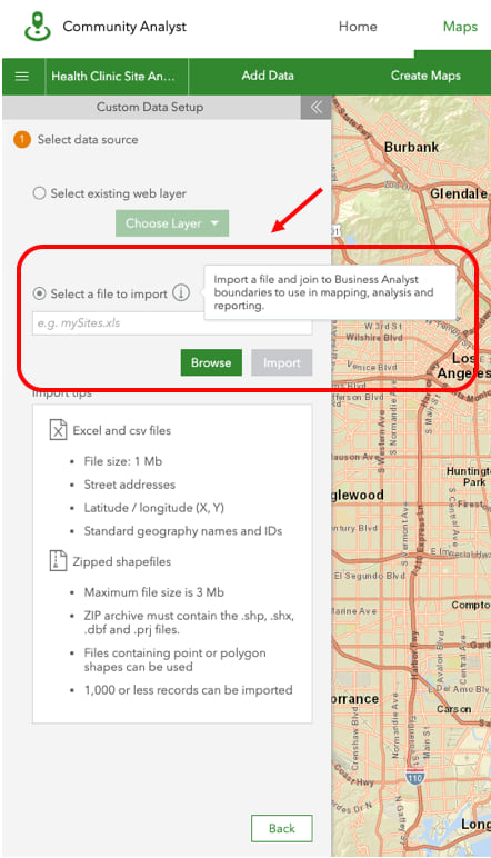 Custom Data File Upload