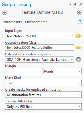 Feature Outline Masks tool