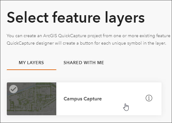 Select feature layer