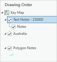Text Notes layer in the Contents pane