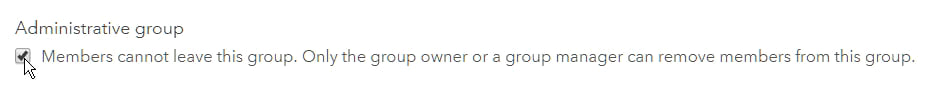 Option to set a group as an administrative group. Option to set a group as an administrative group.