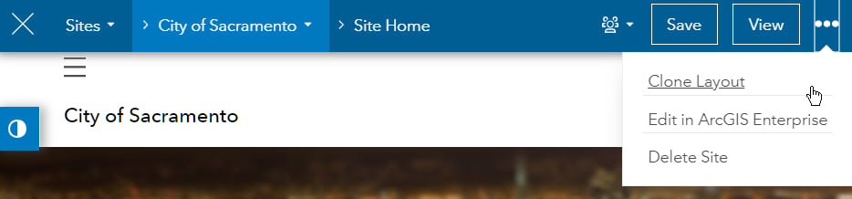 The button for cloning a site. The button for cloning a site.