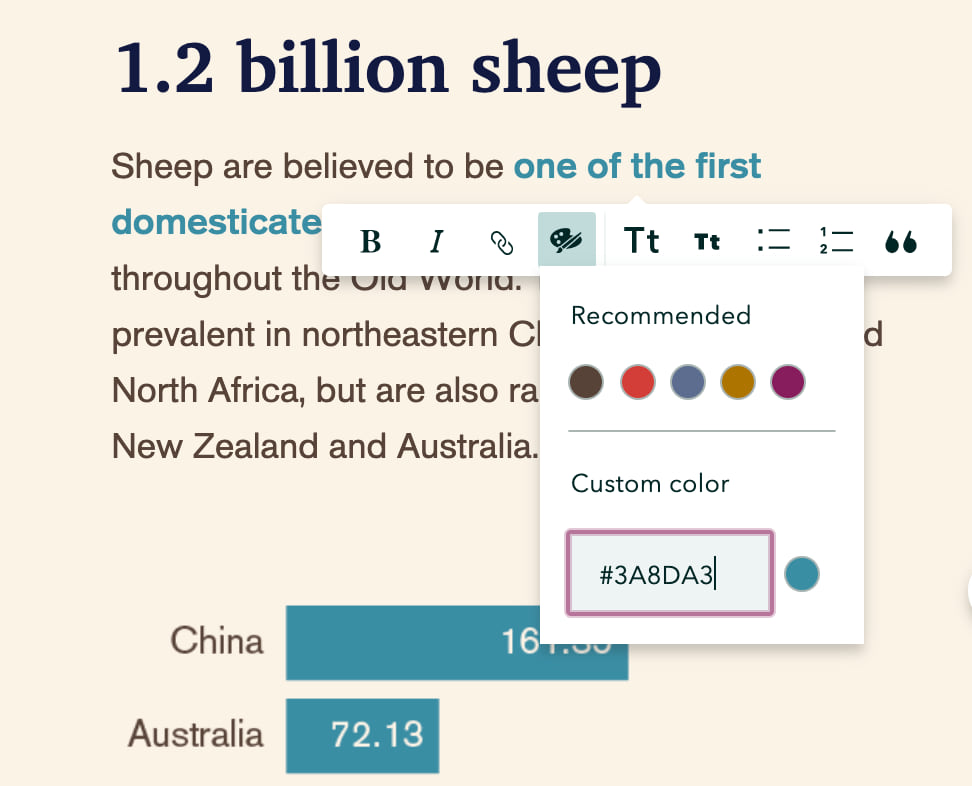 Set a custom text color Set a custom text color