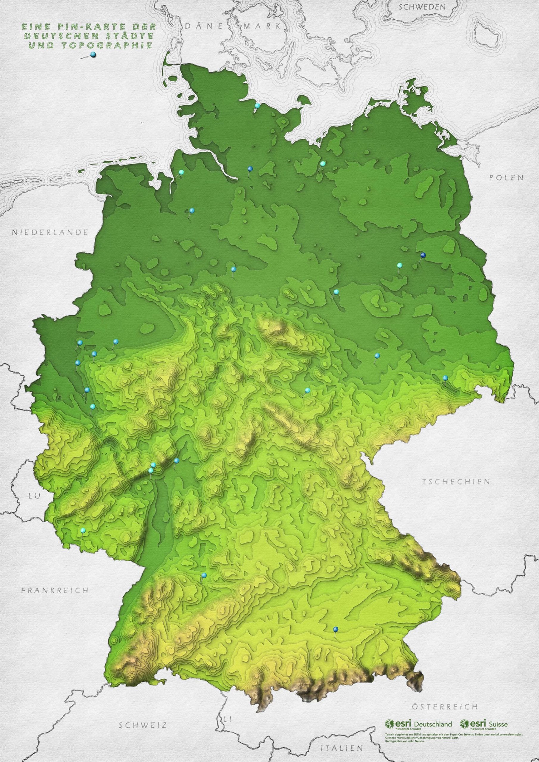 Topographical Map Of Germany Cultural Map Topographical Map Of Germany Cultural Map