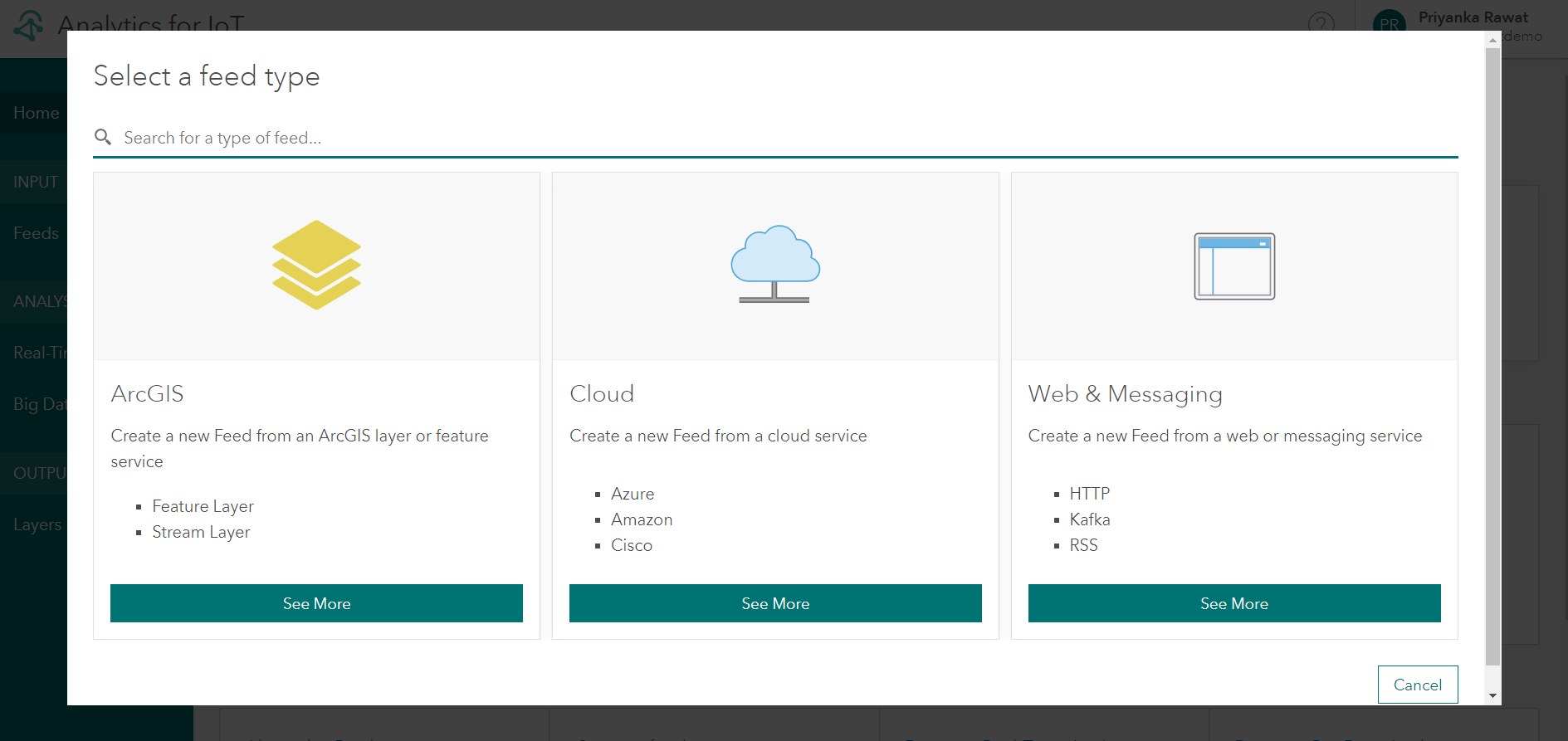 Add Data from Kafka using ArcGIS Velocity