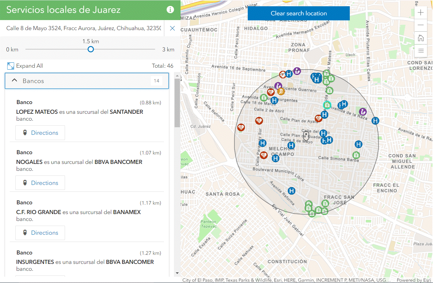 A screenshot of the Nearby application. A screenshot of the Nearby application.