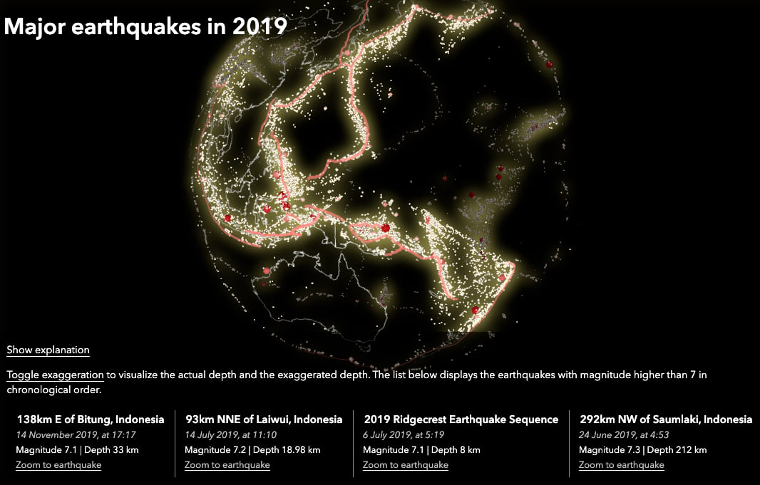 An In Depth 3D Globe Of Earthquakes
