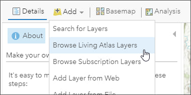 Browse Living Atlas Layers