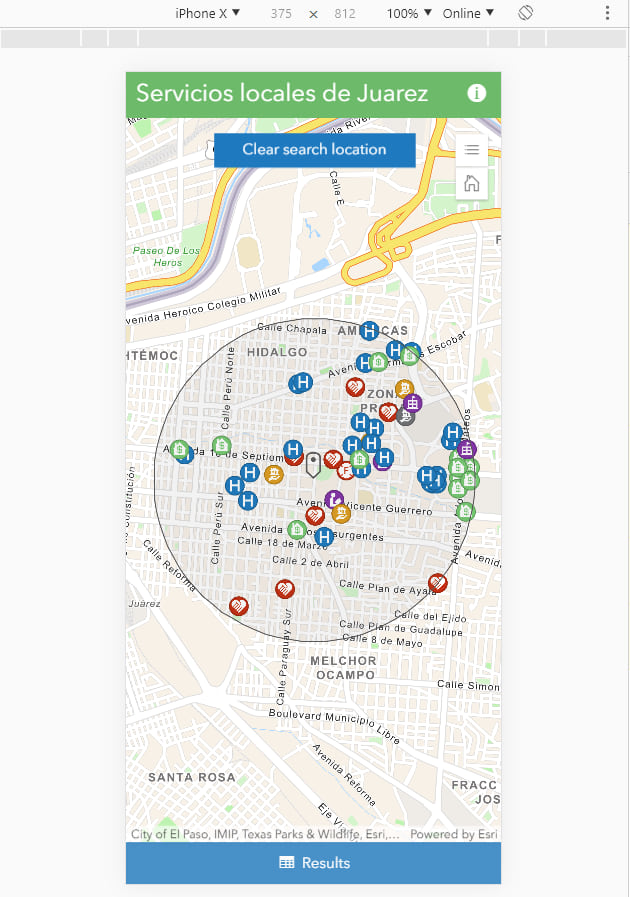 Nearby configurable app viewed on Chrome while simulating iPhone Nearby configurable app viewed on Chrome while simulating iPhone