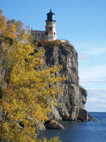 Split Rock Lighthouse high on the cliffs overlooking beautiful Lake Superior.