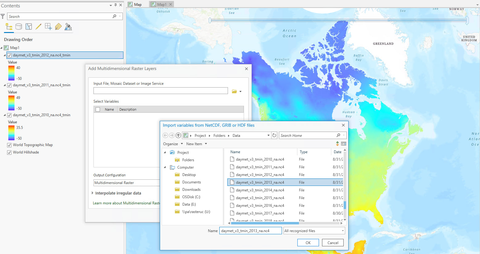 Add Multidimensional Raster Layers Add Multidimensional Raster Layers