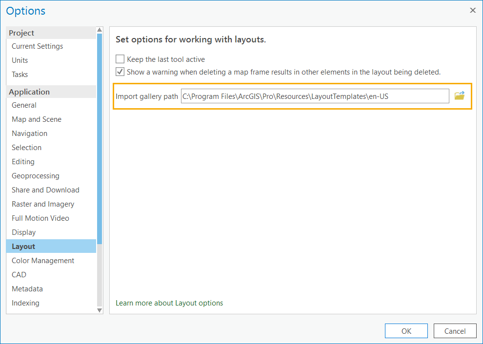 The Import gallery path setting The Import gallery path setting