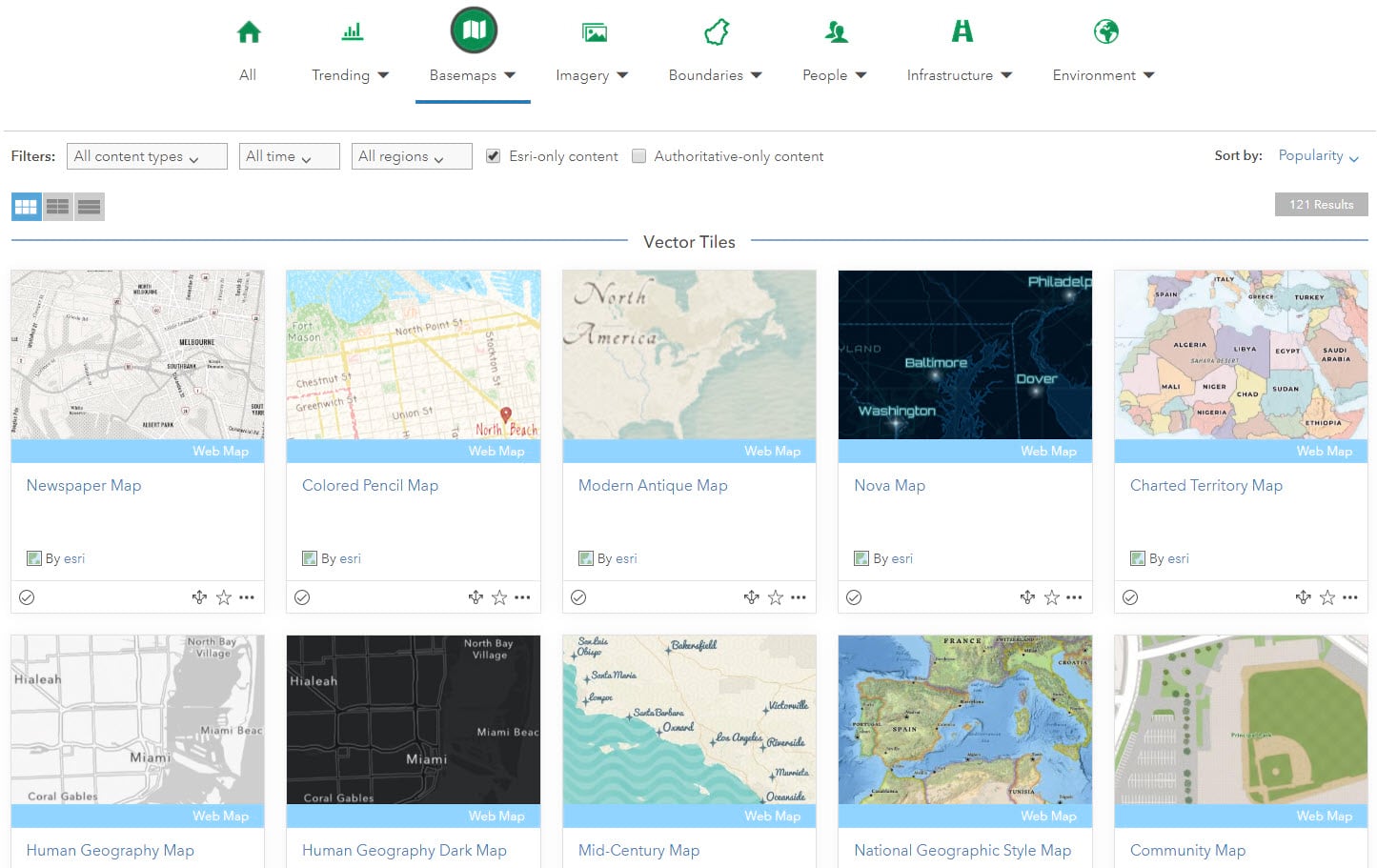 ArcGis Living Atlas Esri Vector Basemaps