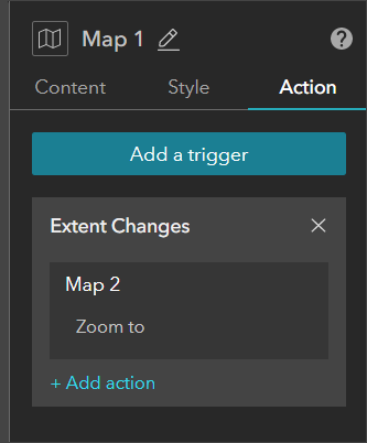 Map 1 Action settings