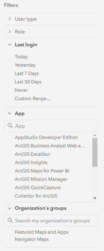 New member filters at 10.8, including last login, assigned add-on apps, and group assignment New member filters at 10.8, including last login, assigned add-on apps, and group assignment