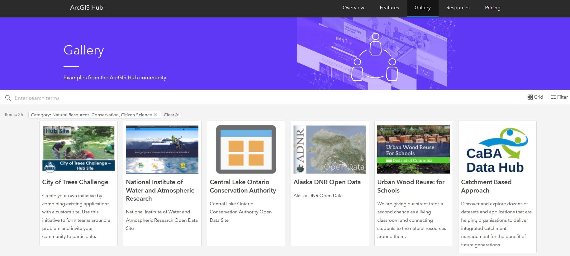 quick start guide: ArcGIS Hub Gallery