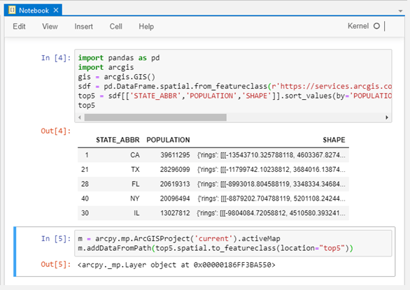 Notebooks in ArcGIS Pro