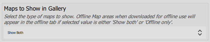 Showing Maps to Show in Gallery property for the Map Viewer template Showing Maps to Show in Gallery property for the Map Viewer template