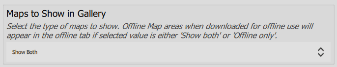 Showing Maps to Show in Gallery property for the Map Viewer template