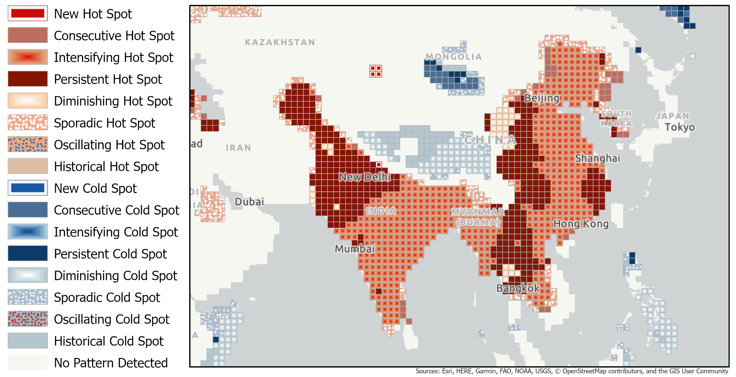 Emerging Hot Spot Analysis of PM 2.5