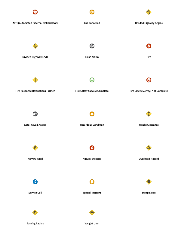 Fire service symbols added to ArcGIS Online March 2019 release