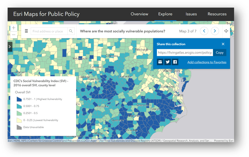 Esri Maps for Public Policy has been updated to include the latest information on COVID-19 for individual communities.