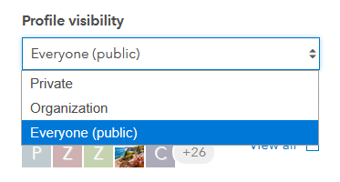 Change the profile visibility from My Profile page