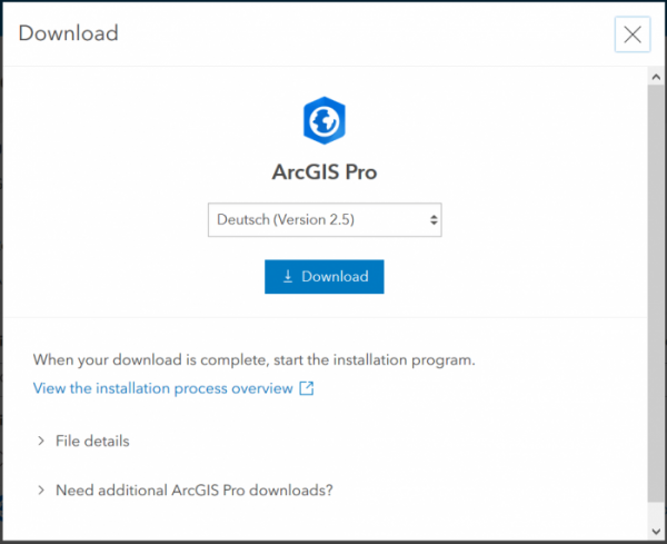 Download ArcGIS Pro directly from user settings page Download ArcGIS Pro directly from user settings page